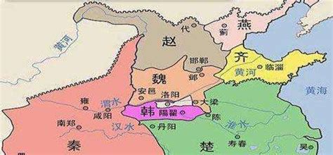 战国地图古今对照高清图片，战国七雄图片地图(秦国首都在咸阳)_知秀网