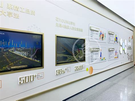厦门 中海·花湾营销中心品牌墙、文化墙标识制作案例_鱼部长-站酷ZCOOL