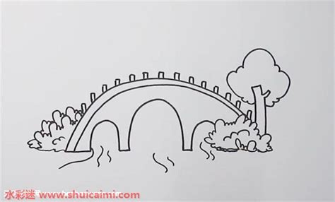 画桥怎么画 画桥简笔画步骤 - 水彩迷