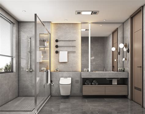 现代卫浴空间设计|三维|建筑/空间|卫浴空间设计师 - 原创作品 - 站酷 (ZCOOL)