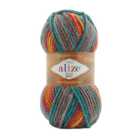Fir Textil Alize Superlana Maxi Batik 7830, pentru crosetat si tricotat ...