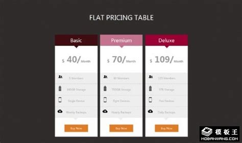 产品参数价格购买列表响应式网页模板免费下载html - 模板王