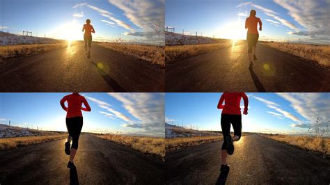 夕阳下奔跑运动的摄影图高清摄影大图-千库网
