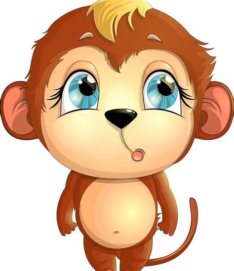装饰图案-卡通可爱的猴子贴纸-好图网