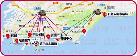 青岛旅游景点地图图片