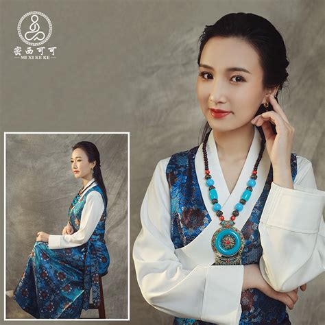 藏族服装女藏式西藏服民族风两件套藏装拉萨服锅庄博拉藏袍服饰_虎窝淘
