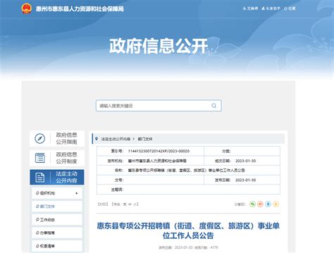 2023年广东省惠州市惠东县专项招聘17人公告（报名时间2月13日—15日）