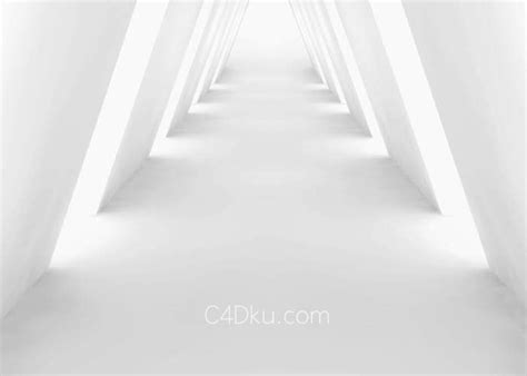 C4D自带渲染建模制作视觉深入空间感白色建筑3D资源下载-C4D库