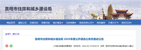 2022年云南昆明市住房和城乡建设局公开遴选公务员面试公告