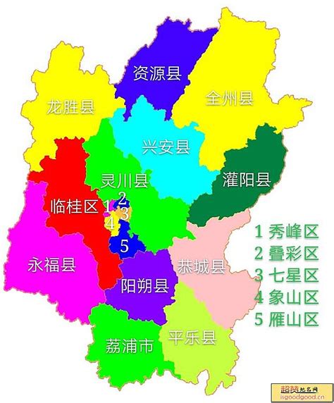 桂林市标准地图（政区版）_桂林地图库_地图窝