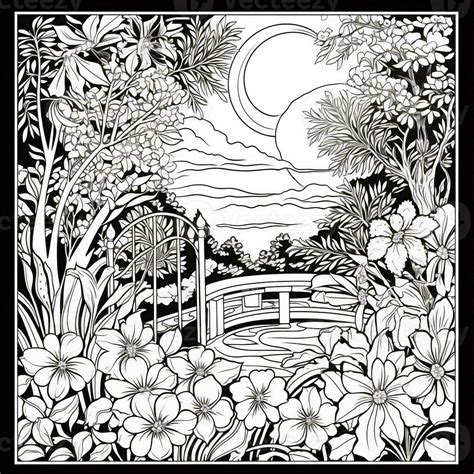 Garden Coloring Pages 26605414 Stock Photo at Vecteezy