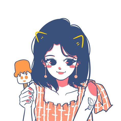温柔刺客头像插画女生