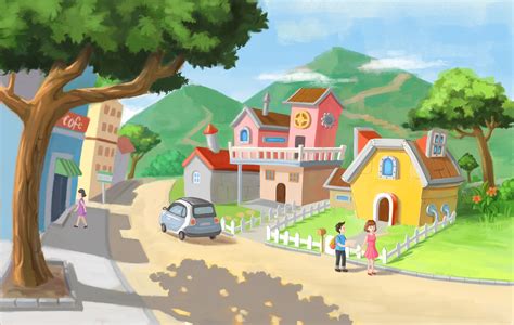 一个小镇|插画|儿童插画|花竹子 - 原创作品 - 站酷 (ZCOOL)