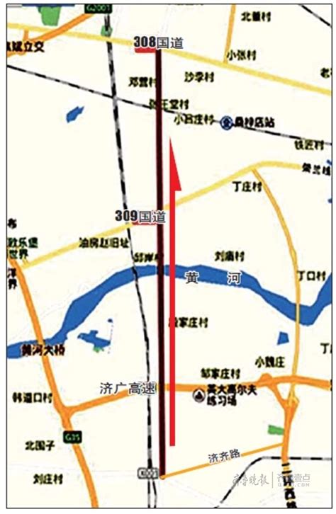 济南起步区黄河大道北段将建成，双向十车道已临时通车
