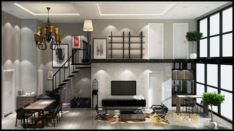 60平loft公寓美式工业风格装修效果图-家装效果图_装一网装修效果图