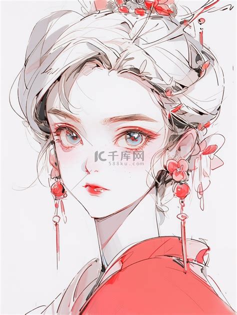 非主流素描女生头像