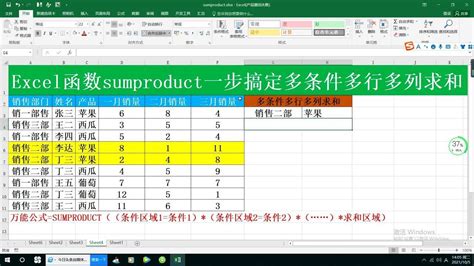 Excel函数sumproduct一步搞定多条件多行多列求和_腾讯视频