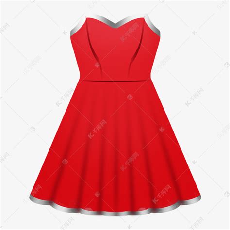 红色时尚抹胸裙子素材图片免费下载-千库网