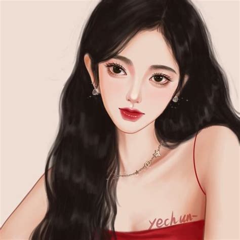 绘画女生头像温柔干净