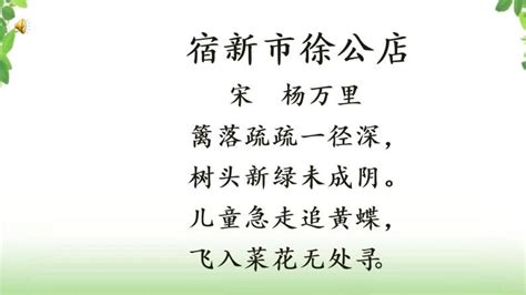 《宿新市徐公店》拼音版、节奏划分及断句，可打印（杨万里）-古文之家