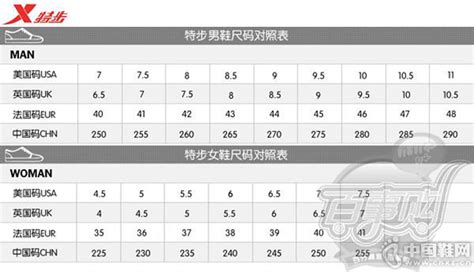 中国鞋码对照表图图片