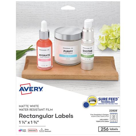 Avery® 22828 1 1/4" x 1 3/4" Matte White Rectangular Removable Labels ...