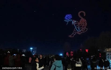 鄂尔多斯元宵节500架编队飞行灯光秀|资源-元素谷(OSOGOO)