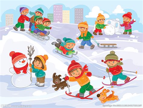 儿童冬季滑雪设计图__卡通设计_广告设计_设计图库_昵图网nipic.com