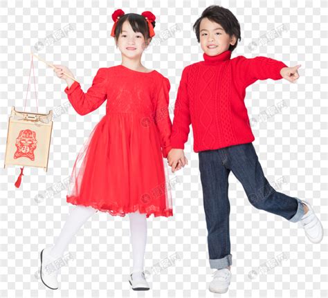 过年穿红衣服小孩素材图片免费下载-千库网