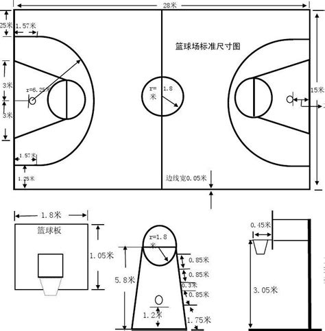 标准篮球场平面图_篮球场_产品-工程展示_深圳市皓磊实业有限公司