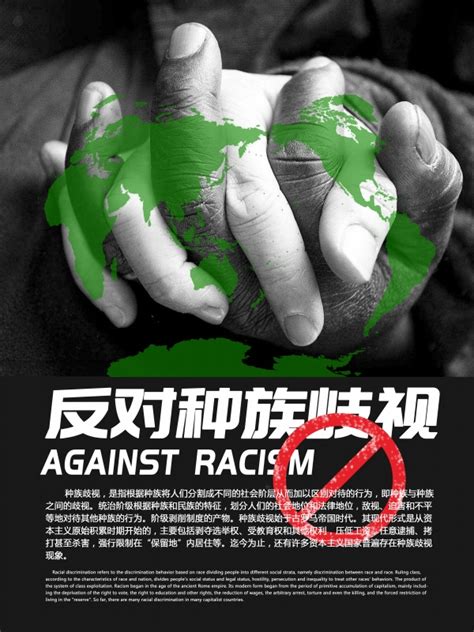 反对种族歧视海报设计_站长素材