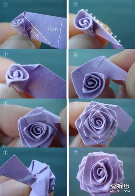 长纸条折玫瑰的方法 长纸条做玫瑰花图解_爱折纸网