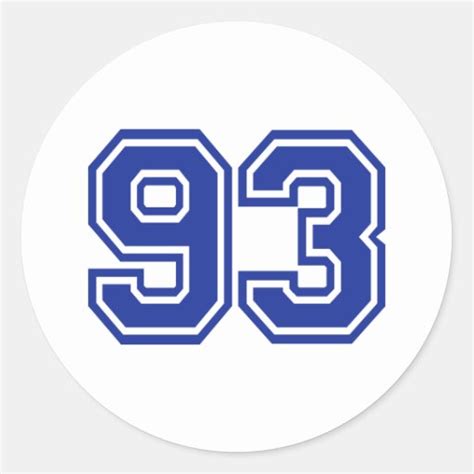 Number 93 White Black Stickers, Magnet | Wacky Print