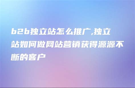 b2b独立站怎么推广,独立站如何做网站营销获得源源不断的客户 - DTCStart