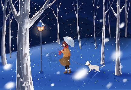 冬天雪地里的鹿和女孩插画图片下载-正版图片400082530-摄图网