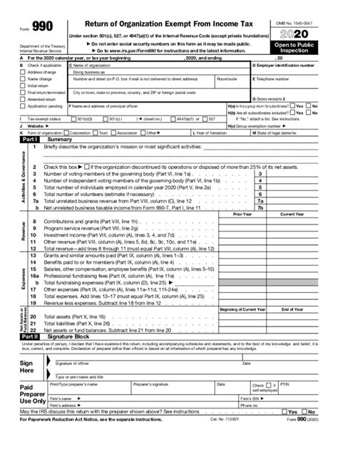 Download Form 990 for Free - FormTemplate