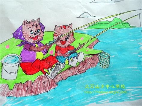 小猫钓鱼插画图片下载-正版图片400088922-摄图网