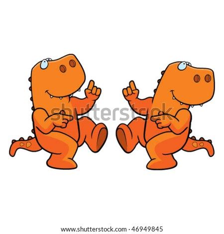 Dancing Dinosaur Stock Vector Illustration 46949845 : Shutterstock
