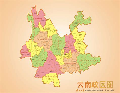 云南省行政区域图_素材中国sccnn.com