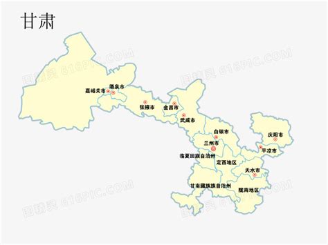 甘肃各县地图,甘肃省各县,甘肃全省地区_大山谷图库