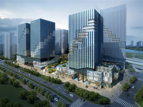现代大型商厦及住宅楼3dmax 模型下载-光辉城市