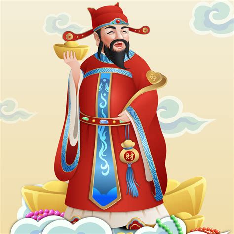 财神爷上香图解图片