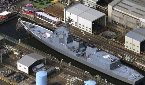 日海自新型宙斯盾舰“摩耶”号下水 搭载可与美军协同作战能力系统_国际新闻_环球网