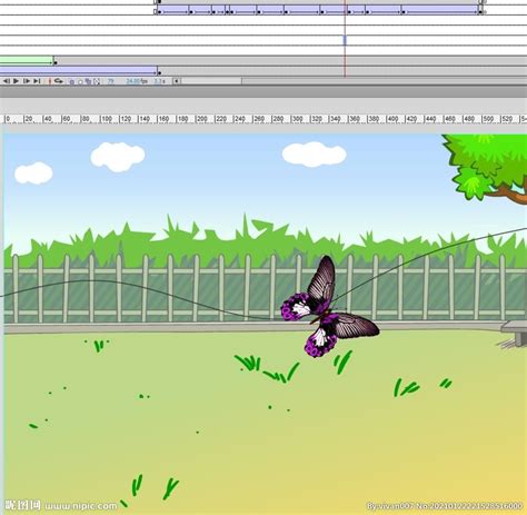 Flash引导层动画实例：引导线制作飞舞的蝴蝶 - Flash教程 | 悠悠之家