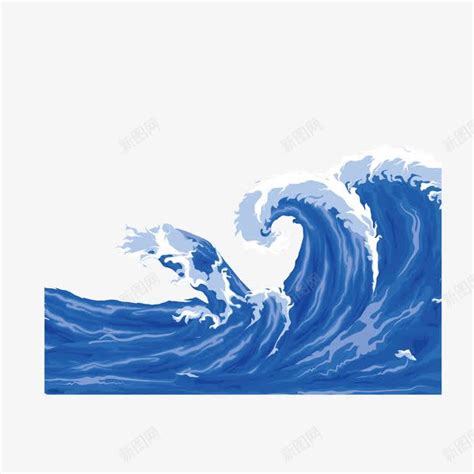 淡蓝色海洋海浪风景插画图片_风景插画_编号13084874_红动中国