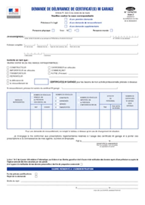CERFA 13752-02 : Demande de certificat W garage | Startdoc