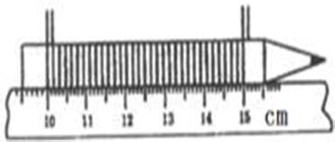 如下图所示，采用密绕法测铜丝的直径时，把铜丝在木棍上绕n匝，然后用毫米刻度尺量出n匝铜丝的总宽度L，则可得出一根铜丝的直径d=L/n。用此法 ...