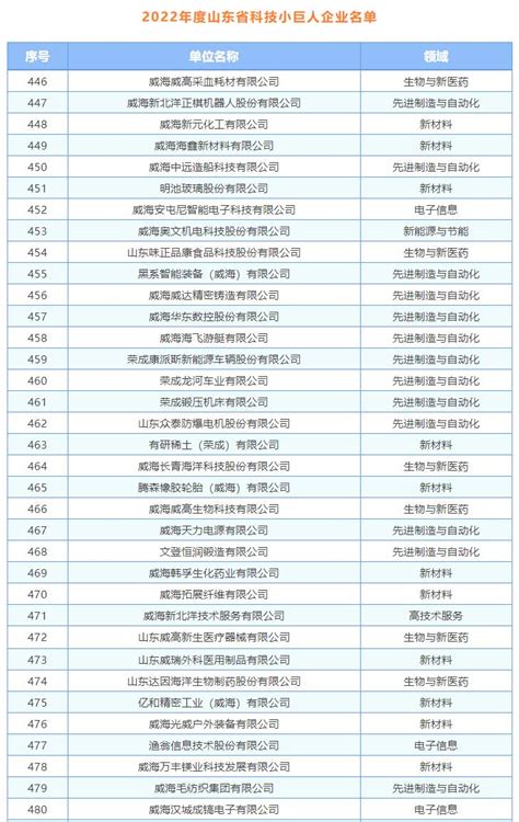 山东省人民政府 政务联播 威海｜威海50家企业入围省级名单