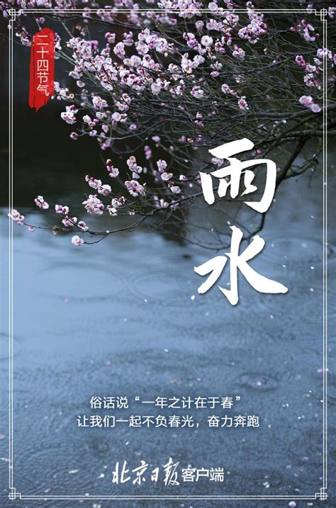 好雨知时节当春乃发生中国传统节日二十四节气雨水海报民族节日代代传承蓝色简约风素材模板下载 - 图巨人