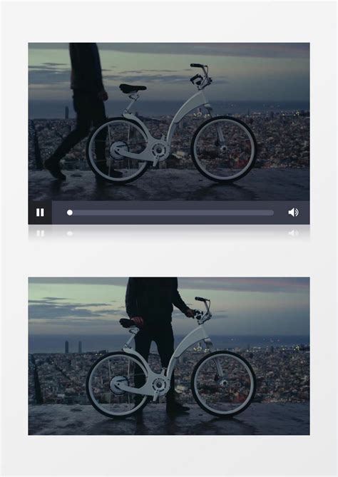 高清拍摄户外城市人展示新型折叠白色自行车骑车骑行实拍视频素材模板下载_展示_图客巴巴